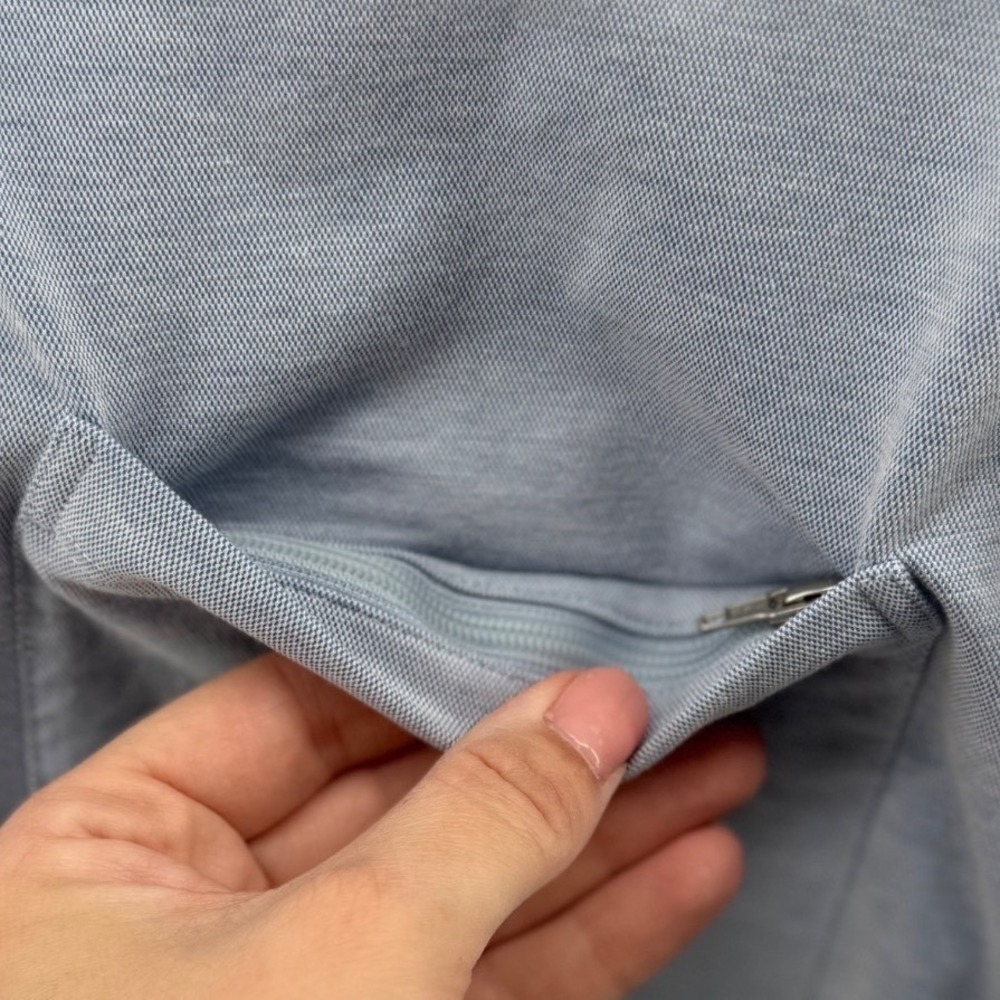 Lululemon Commission Shirt Mens L/XL Blue Long Sleeve Button Front Performance - Picture 5 of 9